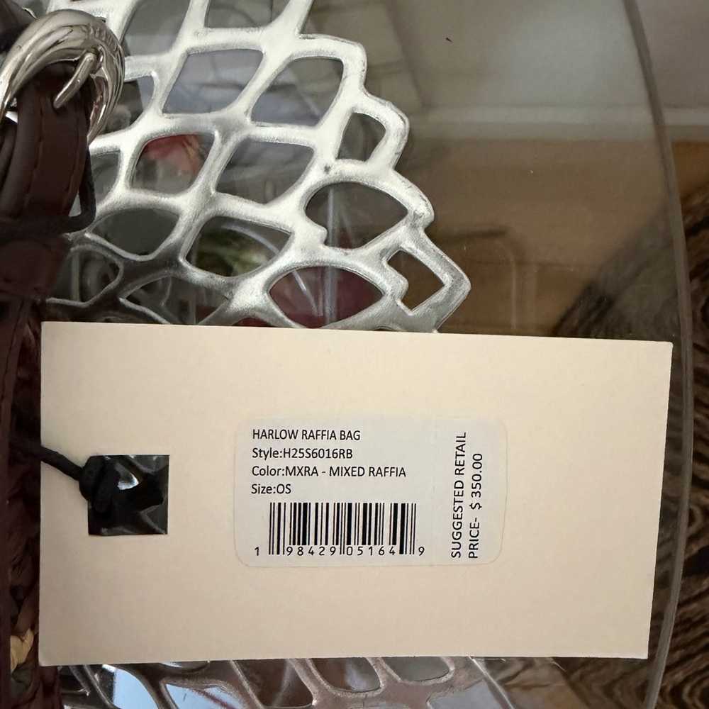 Staud Harlow Woven Multicolor Shoulder Bag with Brown Trim & Silver Buckle NWT - Picture 16 of 16